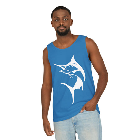 Marlin Fishing Tank Top - Unisex Beachwear, Summer Shirt, Gift for Fishermen, Ocean Lover Apparel, Casual Layering Piece - Get Tight Gear