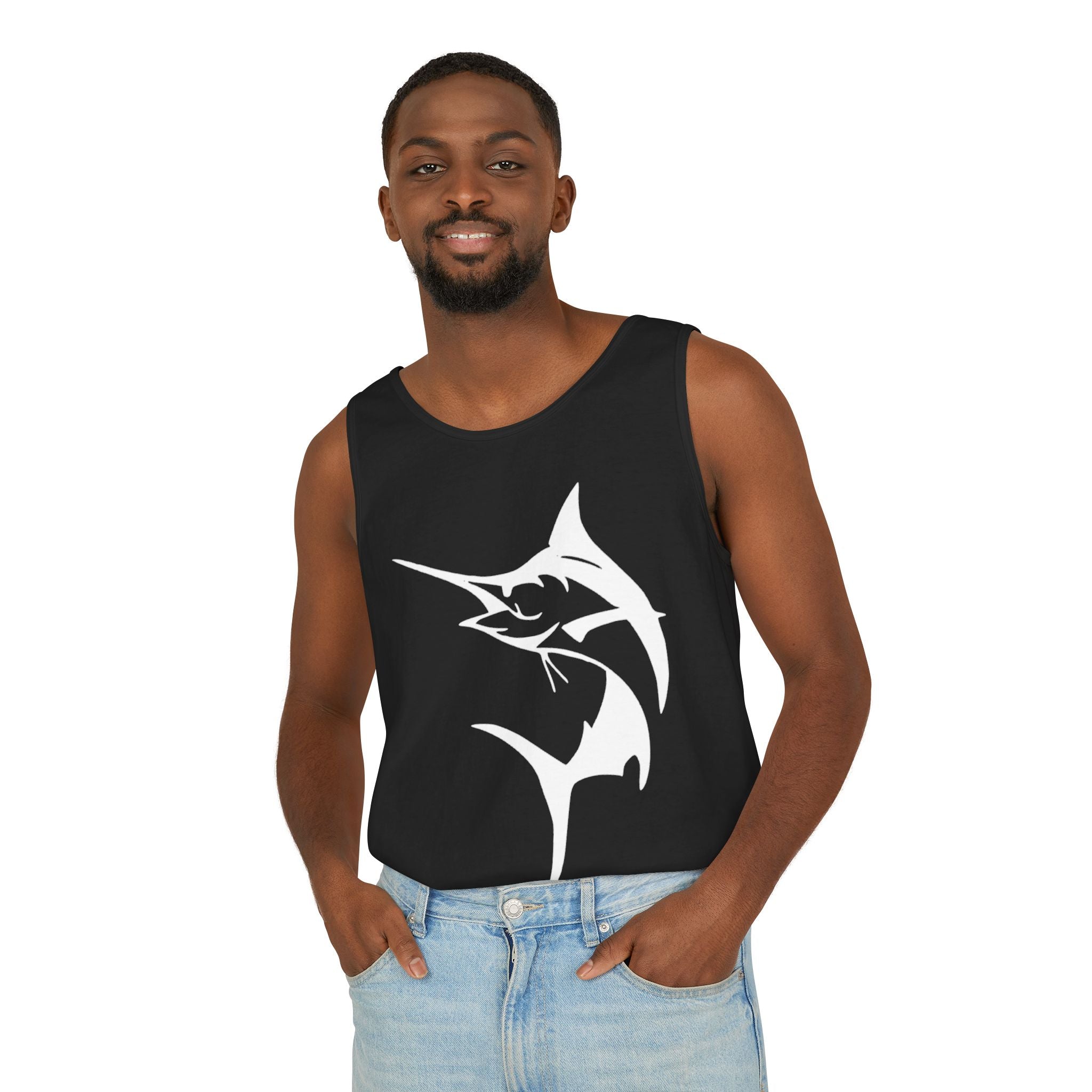 Marlin Fishing Tank Top - Unisex Beachwear, Summer Shirt, Gift for Fishermen, Ocean Lover Apparel, Casual Layering Piece - Get Tight Gear