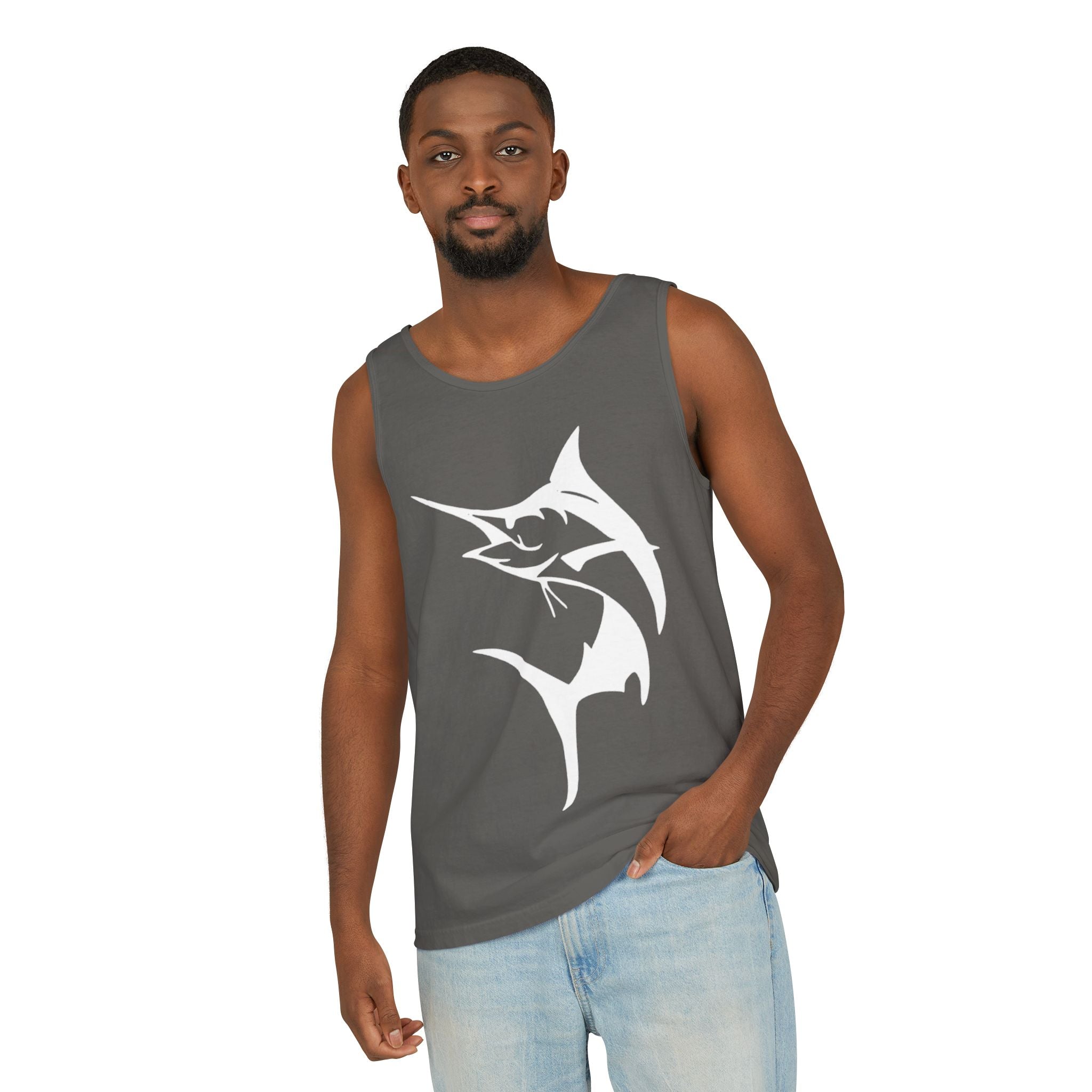 Marlin Fishing Tank Top - Unisex Beachwear, Summer Shirt, Gift for Fishermen, Ocean Lover Apparel, Casual Layering Piece - Get Tight Gear