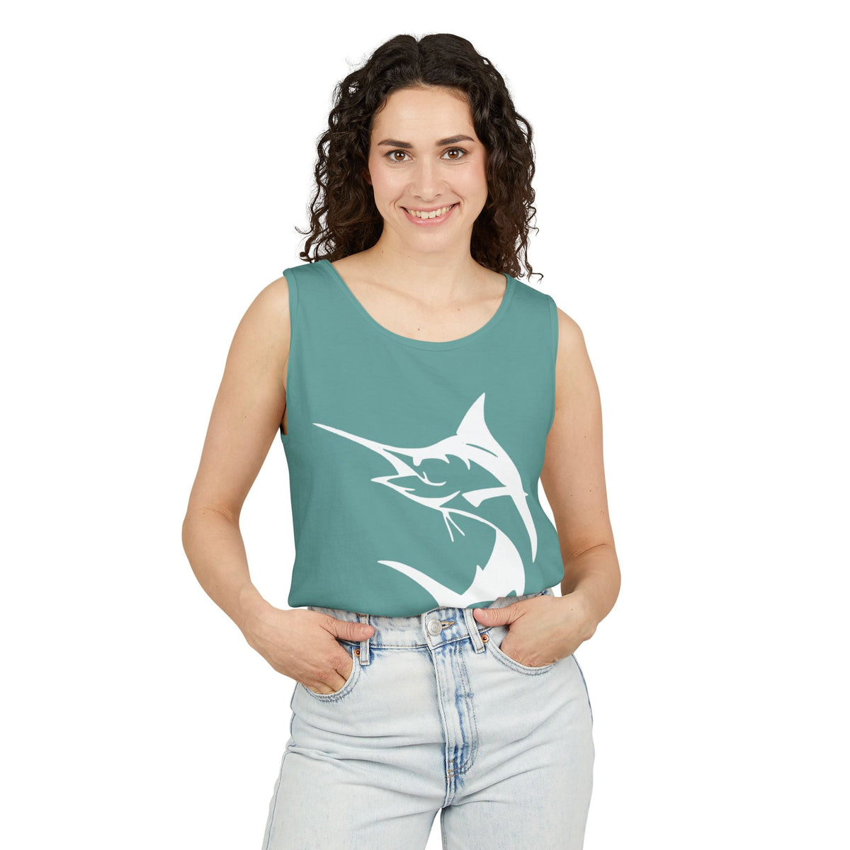 Marlin Fishing Tank Top - Unisex Beachwear, Summer Shirt, Gift for Fishermen, Ocean Lover Apparel, Casual Layering Piece - Get Tight Gear