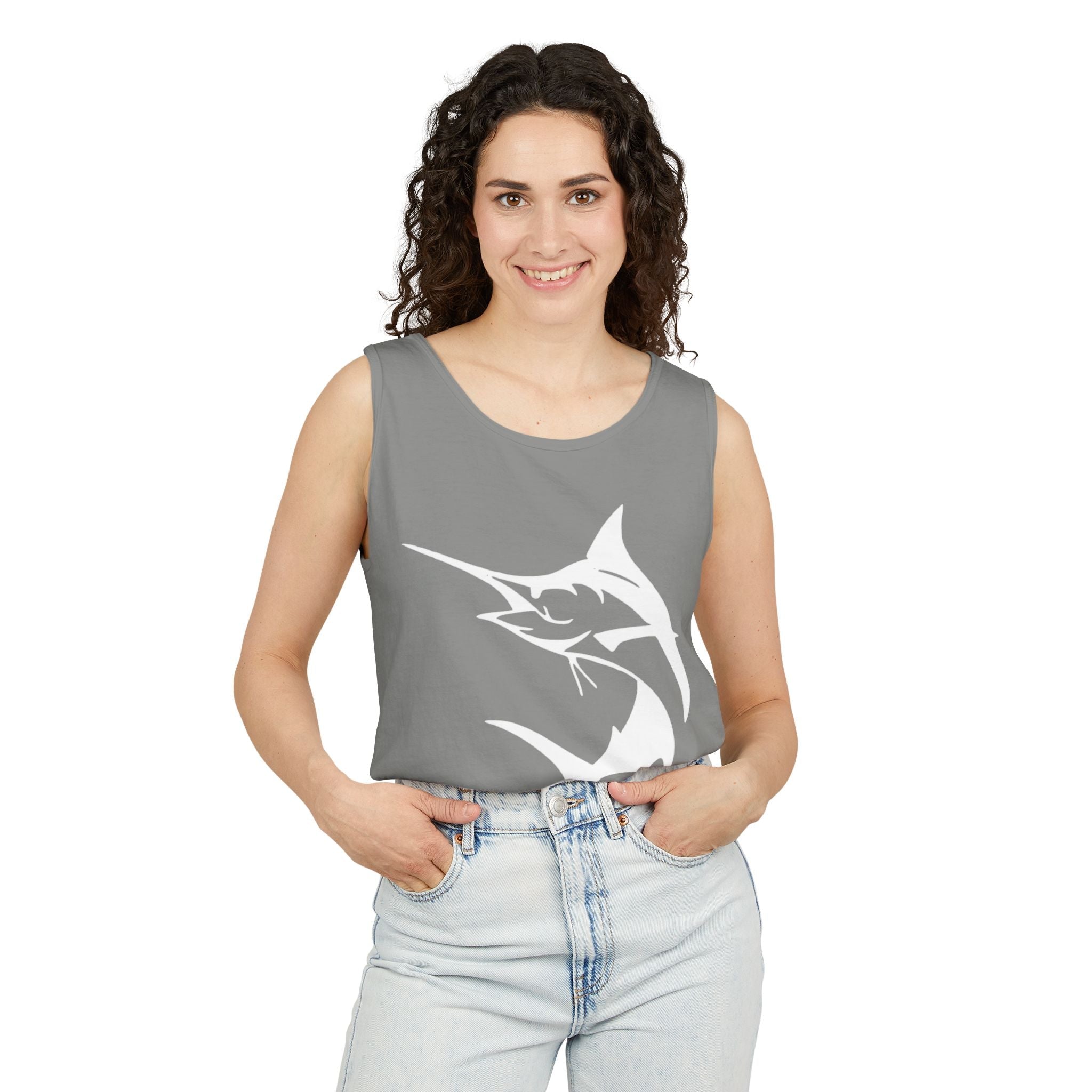 Marlin Fishing Tank Top - Unisex Beachwear, Summer Shirt, Gift for Fishermen, Ocean Lover Apparel, Casual Layering Piece - Get Tight Gear