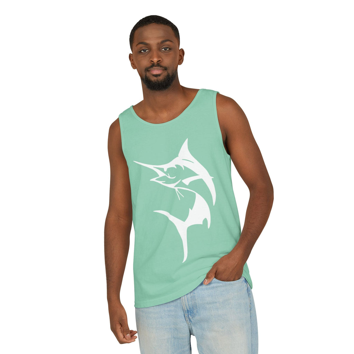 Marlin Fishing Tank Top - Unisex Beachwear, Summer Shirt, Gift for Fishermen, Ocean Lover Apparel, Casual Layering Piece - Get Tight Gear