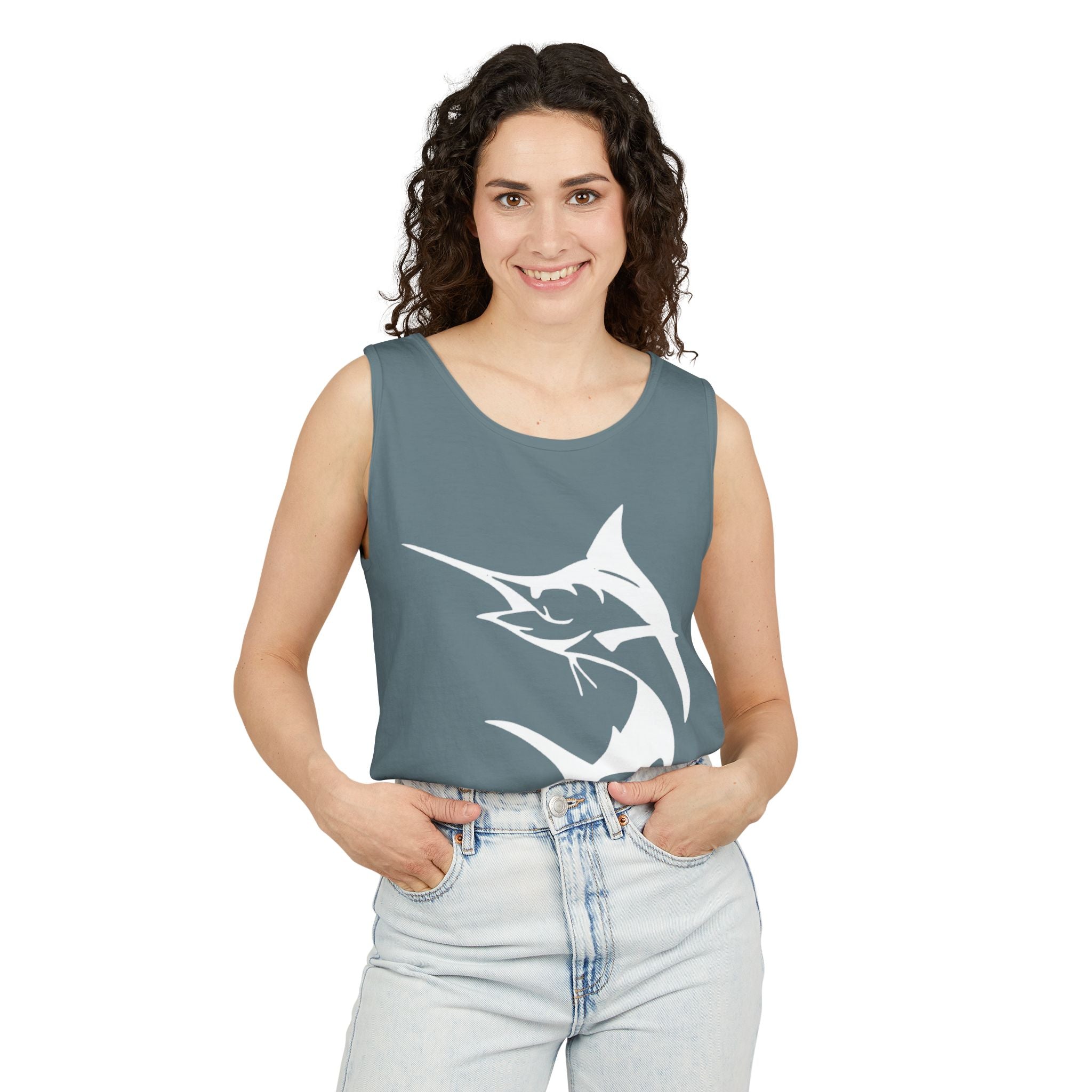 Marlin Fishing Tank Top - Unisex Beachwear, Summer Shirt, Gift for Fishermen, Ocean Lover Apparel, Casual Layering Piece - Get Tight Gear
