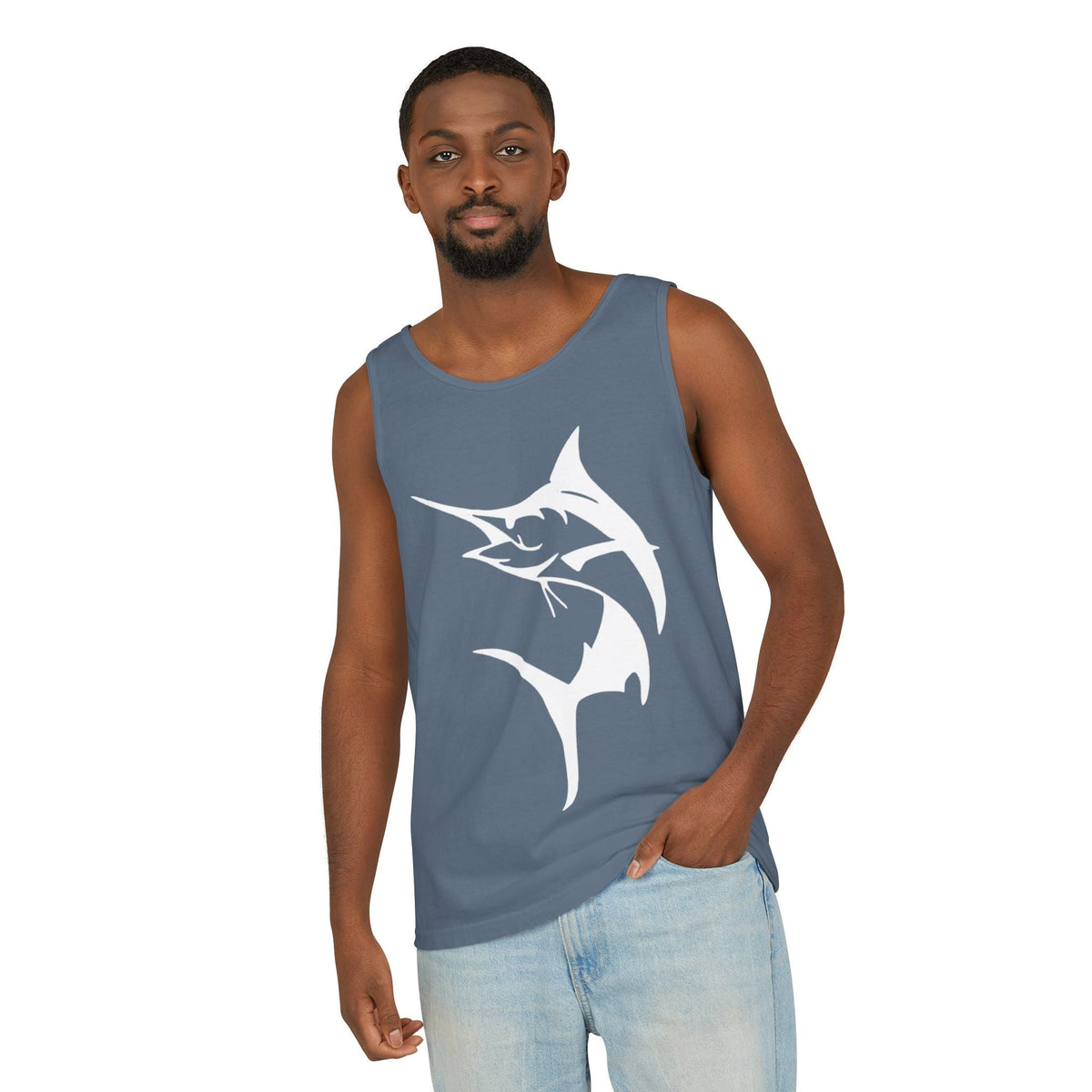 Marlin Fishing Tank Top - Unisex Beachwear, Summer Shirt, Gift for Fishermen, Ocean Lover Apparel, Casual Layering Piece - Get Tight Gear