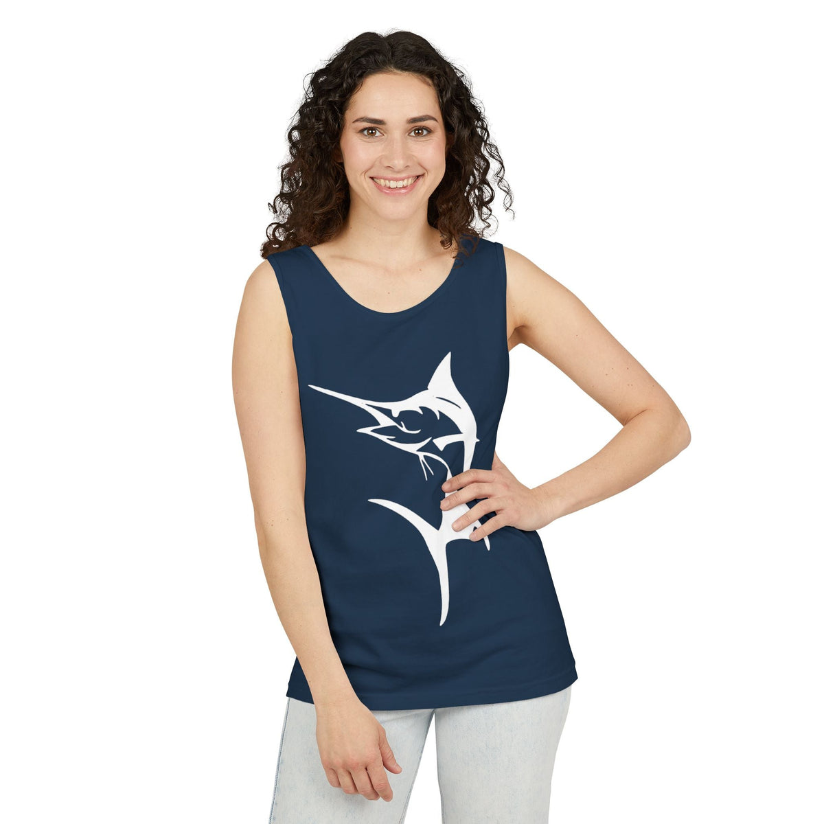 Marlin Fishing Tank Top - Unisex Beachwear, Summer Shirt, Gift for Fishermen, Ocean Lover Apparel, Casual Layering Piece - Get Tight Gear