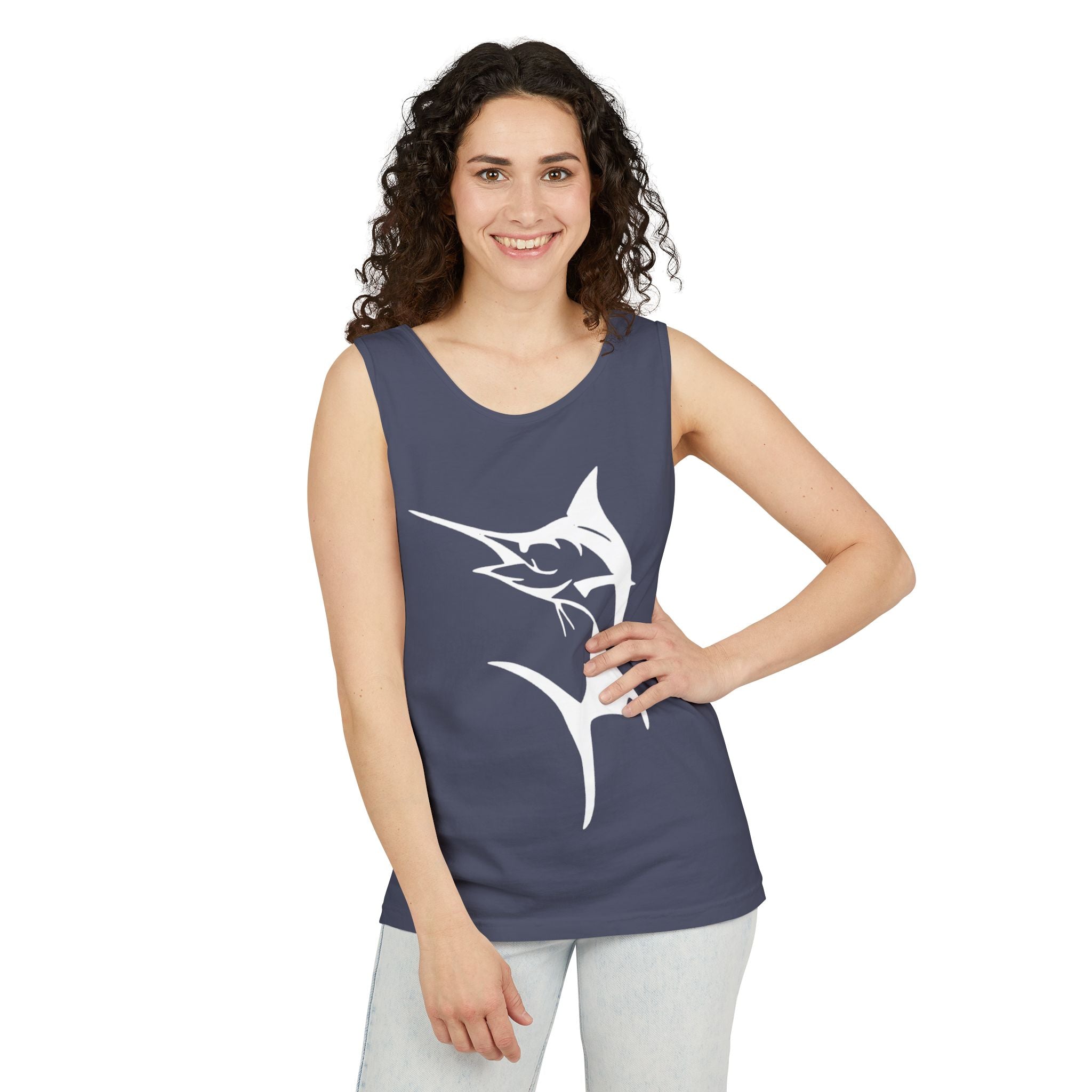 Marlin Fishing Tank Top - Unisex Beachwear, Summer Shirt, Gift for Fishermen, Ocean Lover Apparel, Casual Layering Piece - Get Tight Gear