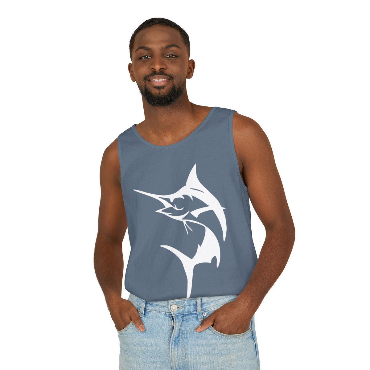 Marlin Fishing Tank Top - Unisex Beachwear, Summer Shirt, Gift for Fishermen, Ocean Lover Apparel, Casual Layering Piece - Get Tight Gear