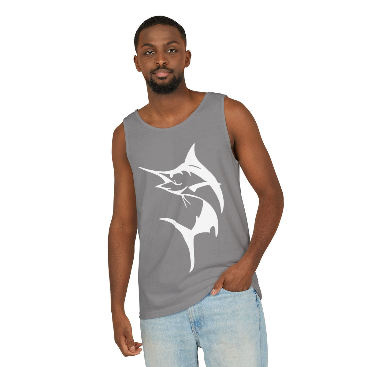 Marlin Fishing Tank Top - Unisex Beachwear, Summer Shirt, Gift for Fishermen, Ocean Lover Apparel, Casual Layering Piece - Get Tight Gear