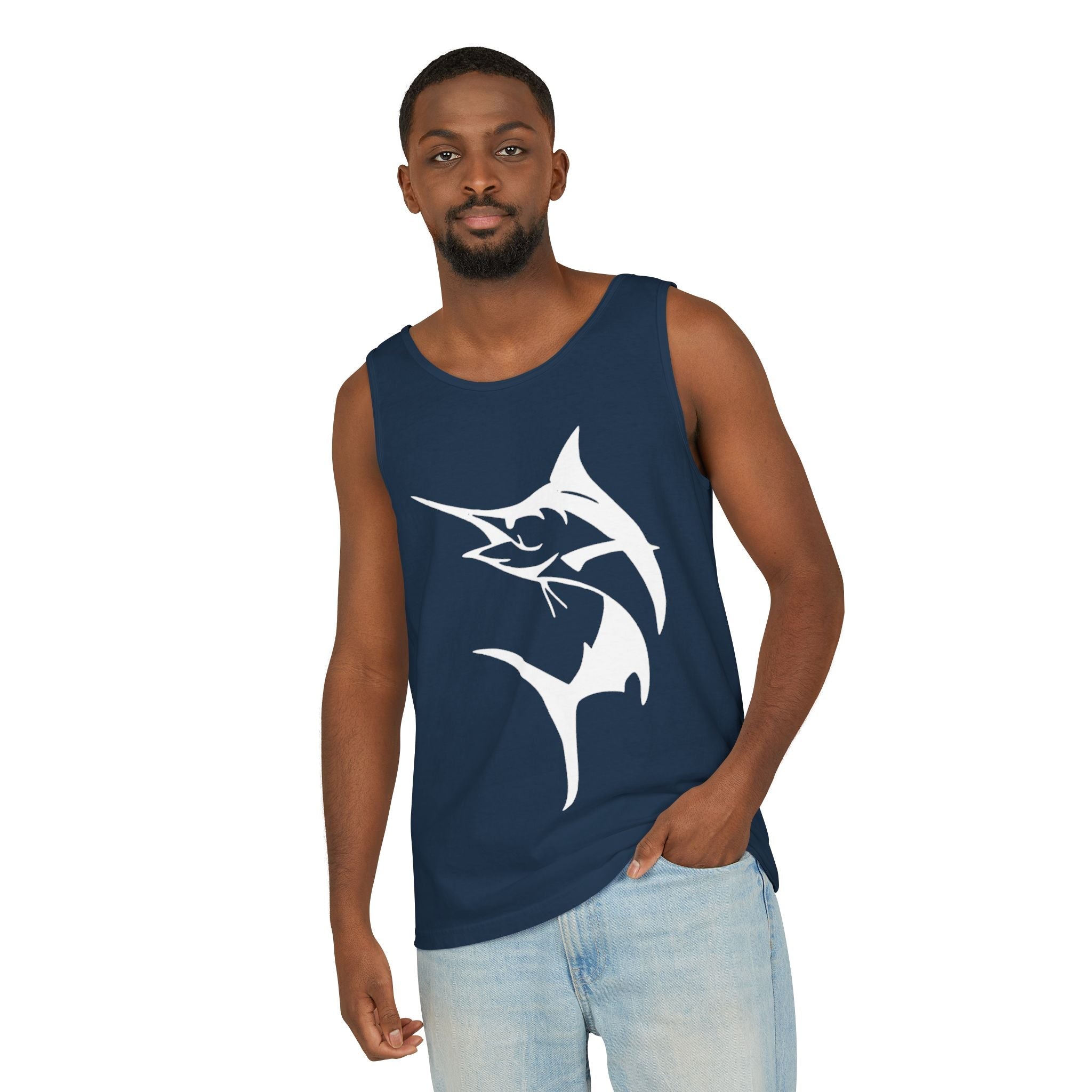 Marlin Fishing Tank Top - Unisex Beachwear, Summer Shirt, Gift for Fishermen, Ocean Lover Apparel, Casual Layering Piece - Get Tight Gear