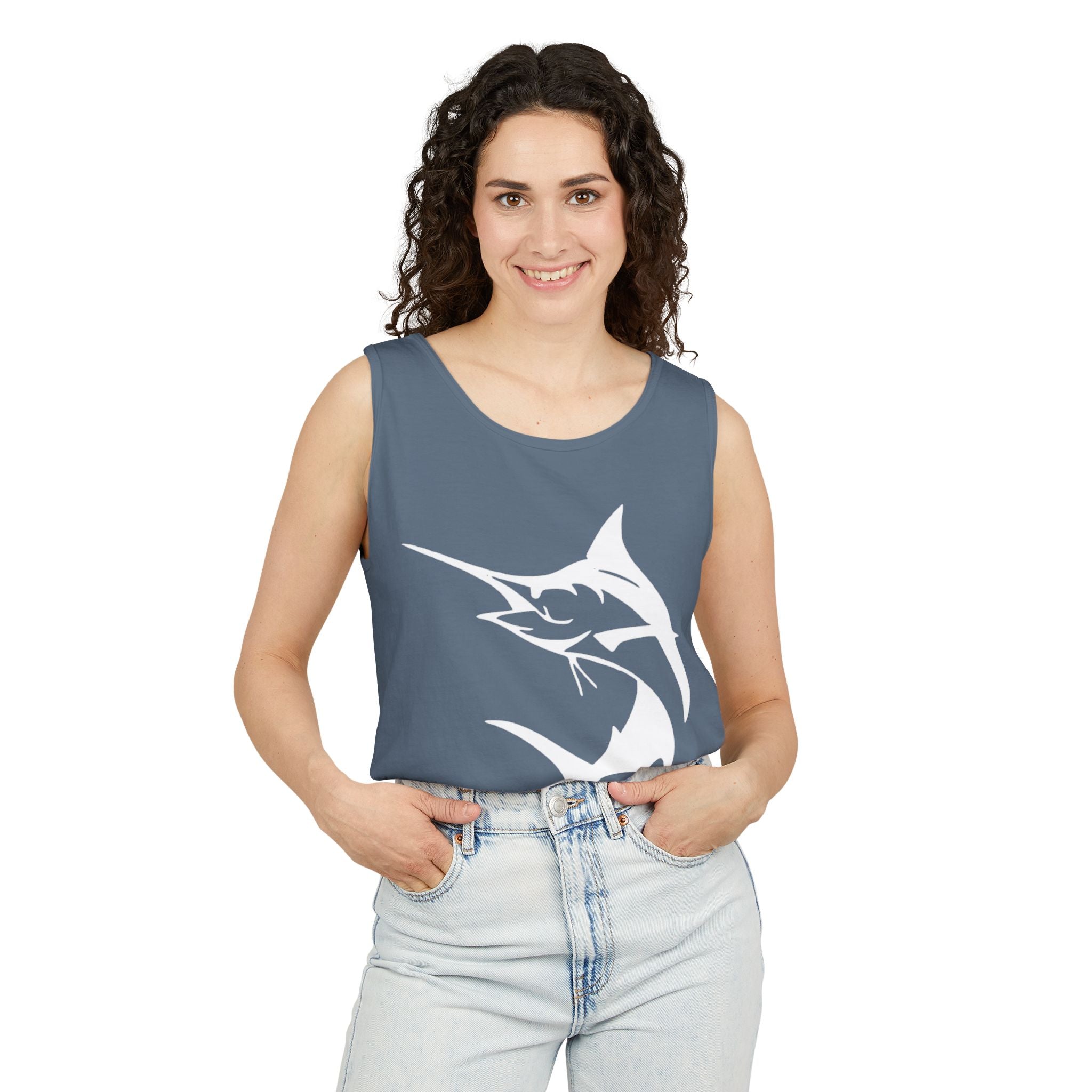 Marlin Fishing Tank Top - Unisex Beachwear, Summer Shirt, Gift for Fishermen, Ocean Lover Apparel, Casual Layering Piece - Get Tight Gear