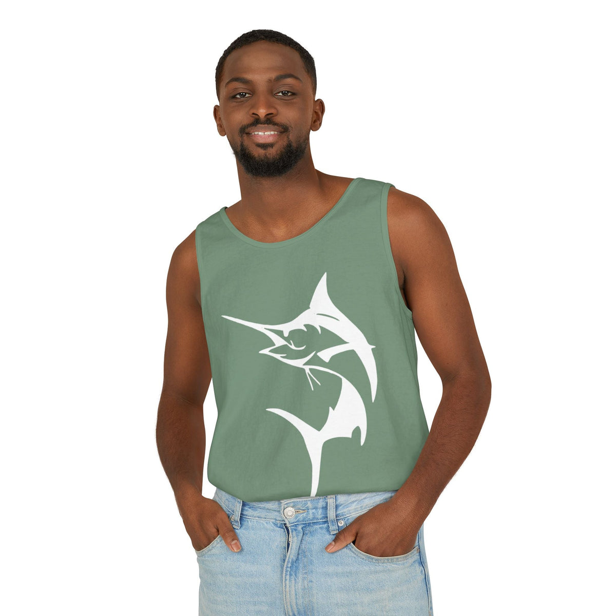 Marlin Fishing Tank Top - Unisex Beachwear, Summer Shirt, Gift for Fishermen, Ocean Lover Apparel, Casual Layering Piece - Get Tight Gear