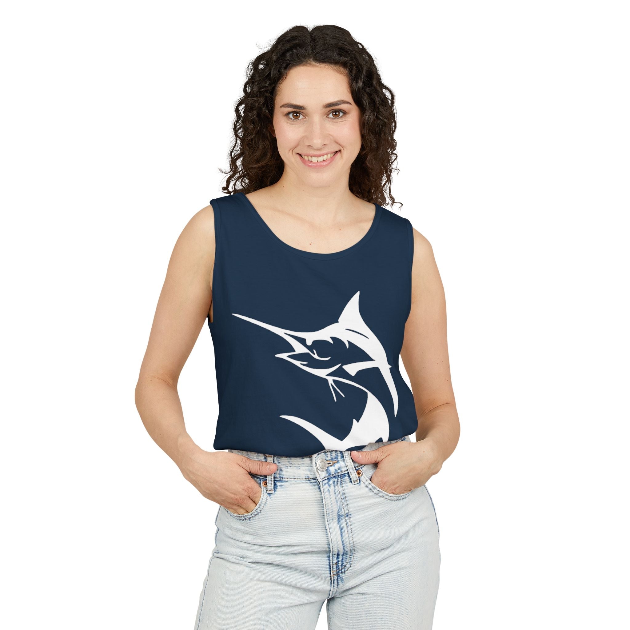 Marlin Fishing Tank Top - Unisex Beachwear, Summer Shirt, Gift for Fishermen, Ocean Lover Apparel, Casual Layering Piece - Get Tight Gear
