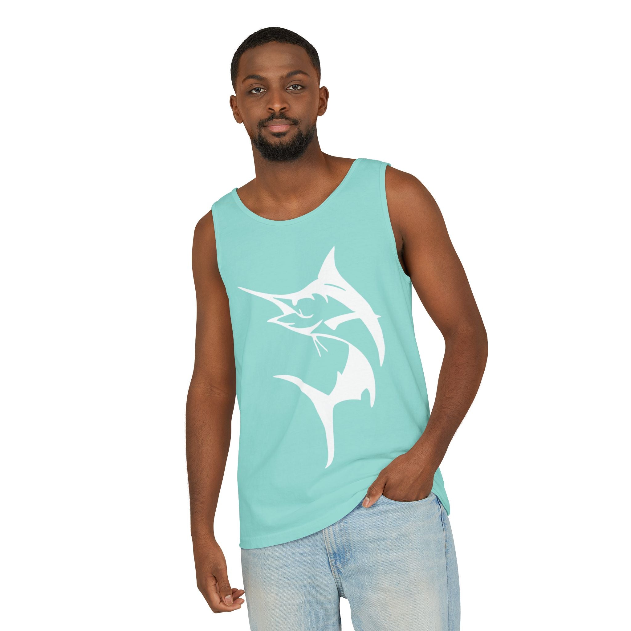 Marlin Fishing Tank Top - Unisex Beachwear, Summer Shirt, Gift for Fishermen, Ocean Lover Apparel, Casual Layering Piece - Get Tight Gear