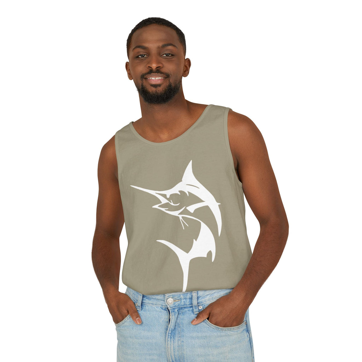 Marlin Fishing Tank Top - Unisex Beachwear, Summer Shirt, Gift for Fishermen, Ocean Lover Apparel, Casual Layering Piece - Get Tight Gear