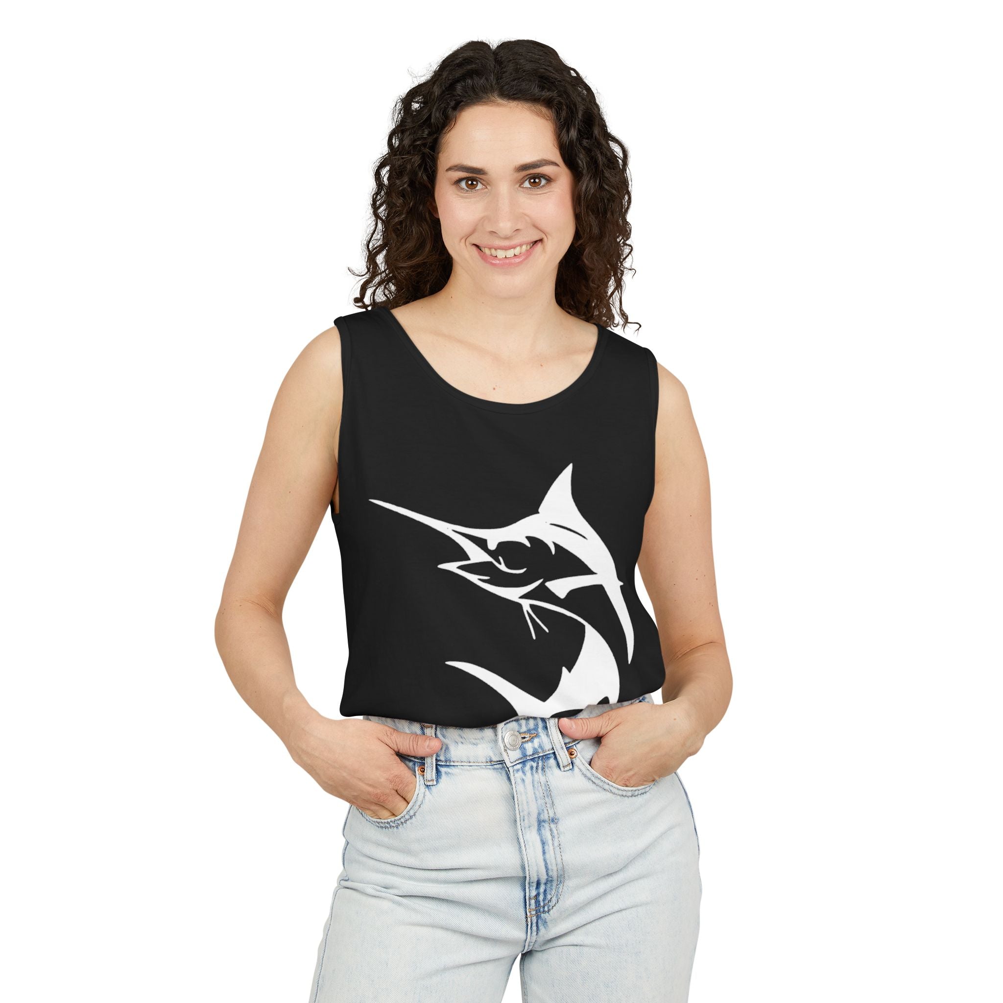 Marlin Fishing Tank Top - Unisex Beachwear, Summer Shirt, Gift for Fishermen, Ocean Lover Apparel, Casual Layering Piece - Get Tight Gear