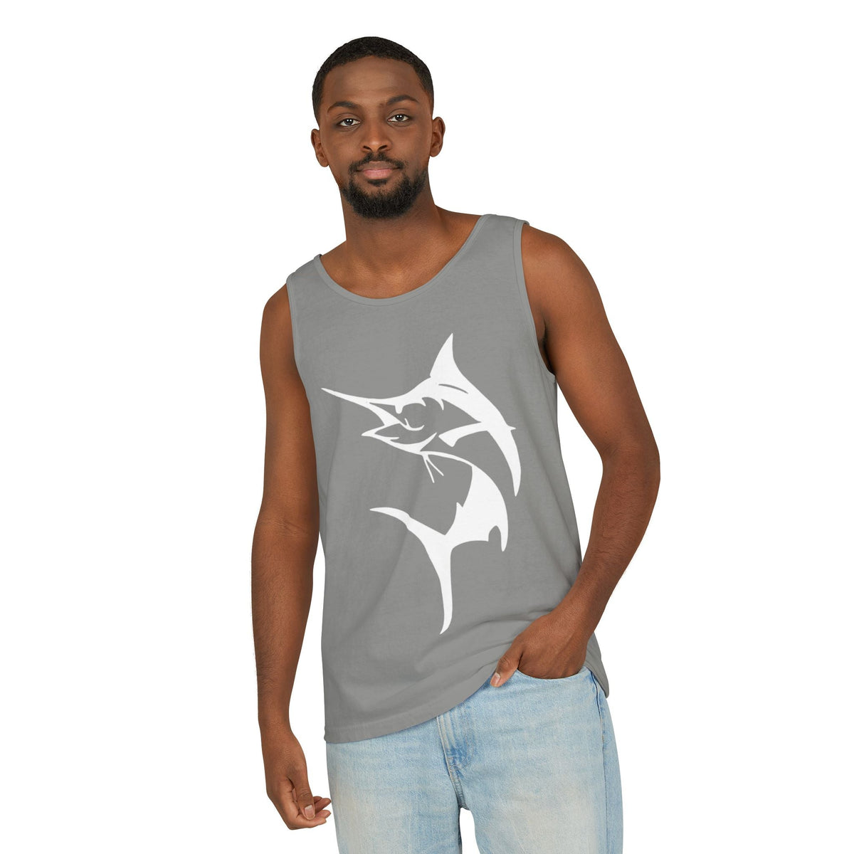 Marlin Fishing Tank Top - Unisex Beachwear, Summer Shirt, Gift for Fishermen, Ocean Lover Apparel, Casual Layering Piece - Get Tight Gear