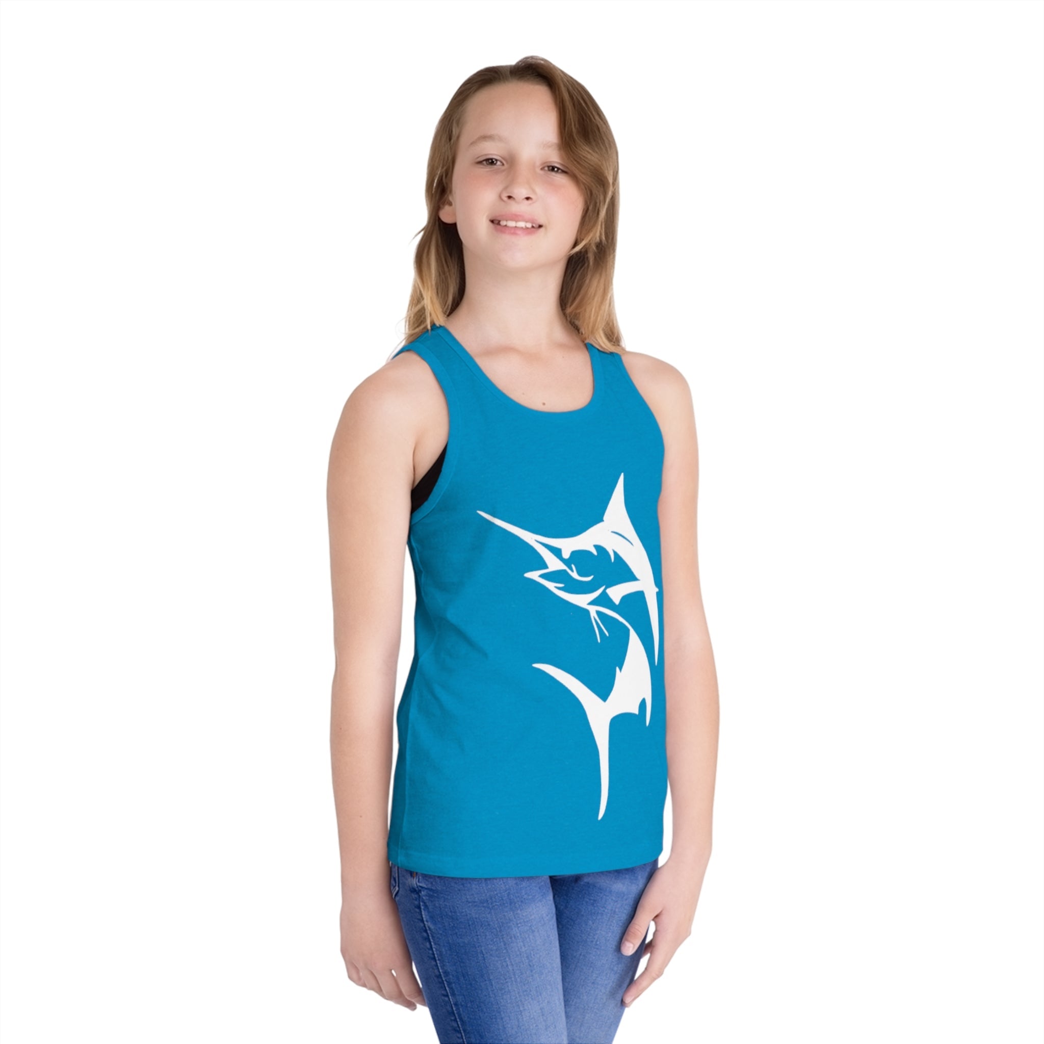 Marlin Kid's Jersey Tank Top - Get Tight Gear, Summer Wear, Fishing Tank, Gift for Young Anglers, Casual Kids Clothing, Beach Outfit - Get Tight Gear