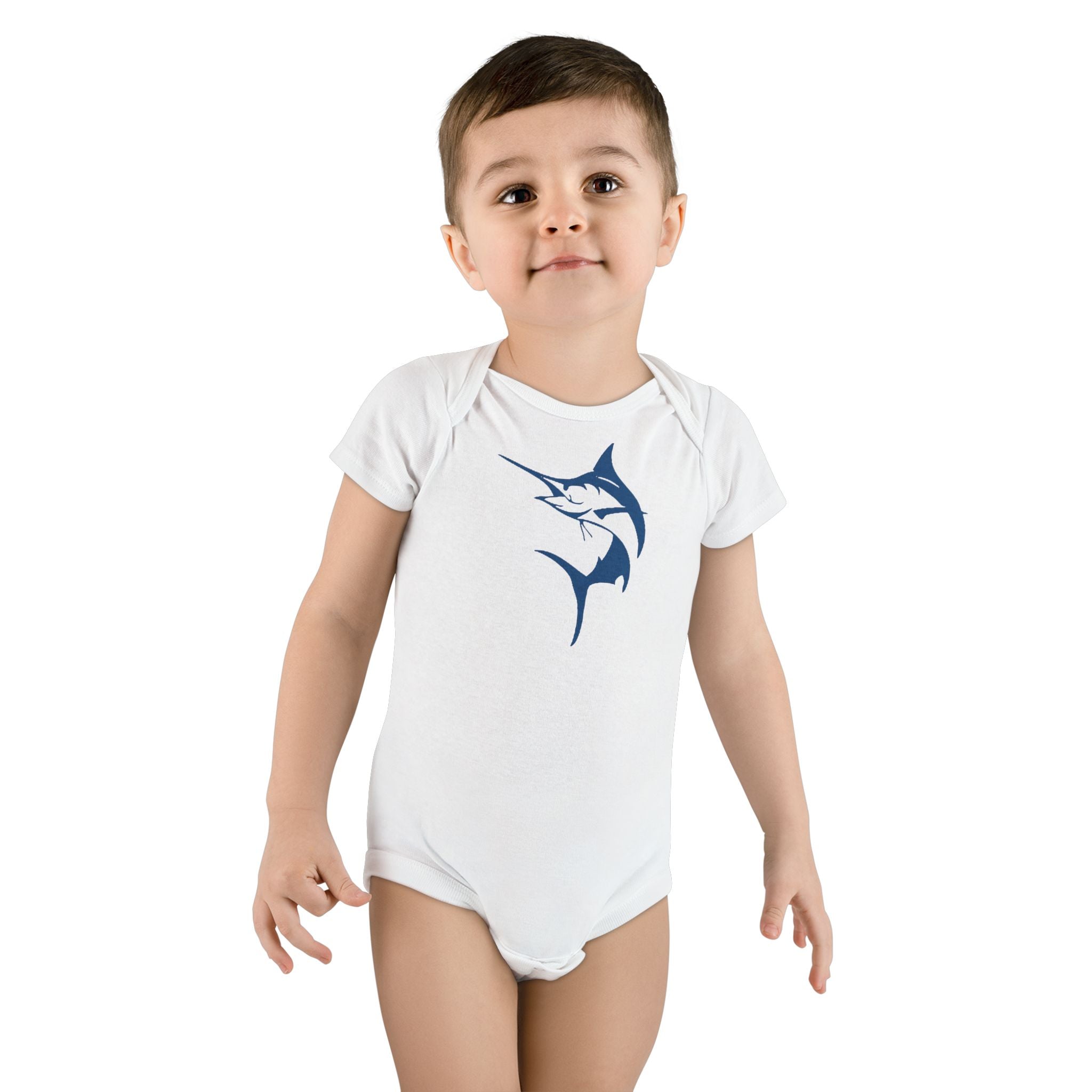 Marlin Organic Baby Bodysuit with Marlin Design, Eco - Friendly Baby Onesie, Cute Infant Outfit, Perfect Baby Shower Gift, Newborn Apparel - Get Tight Gear