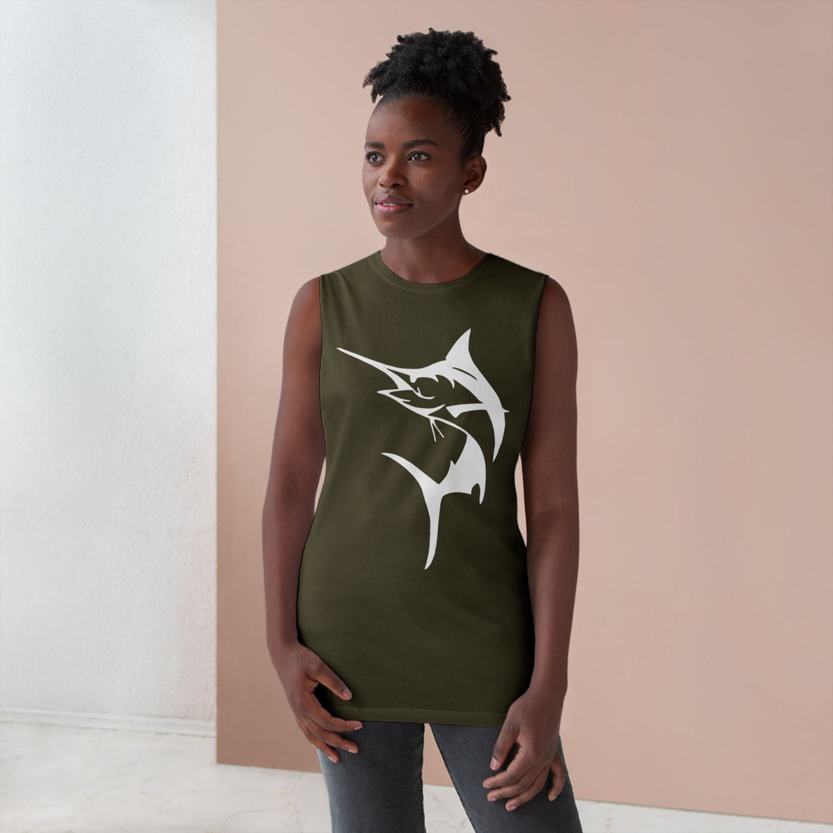 Marlin Unisex Barnard Tank - Vintage Fisherman Style Tee, Perfect for Summer Adventures, Beach Day, Gift for Anglers, Outdoor Fun - Get Tight Gear