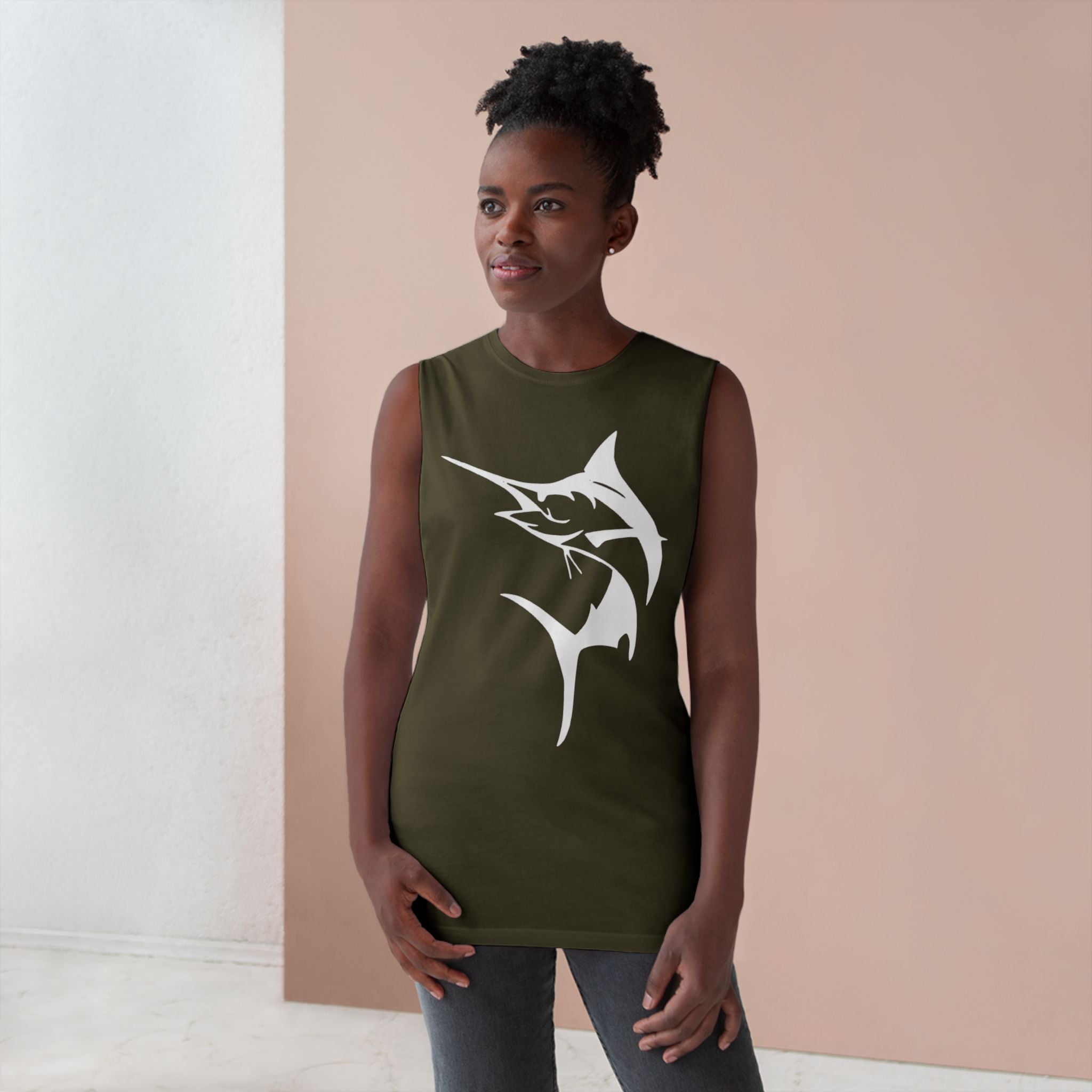 Marlin Unisex Barnard Tank - Vintage Fisherman Style Tee, Perfect for Summer Adventures, Beach Day, Gift for Anglers, Outdoor Fun - Get Tight Gear