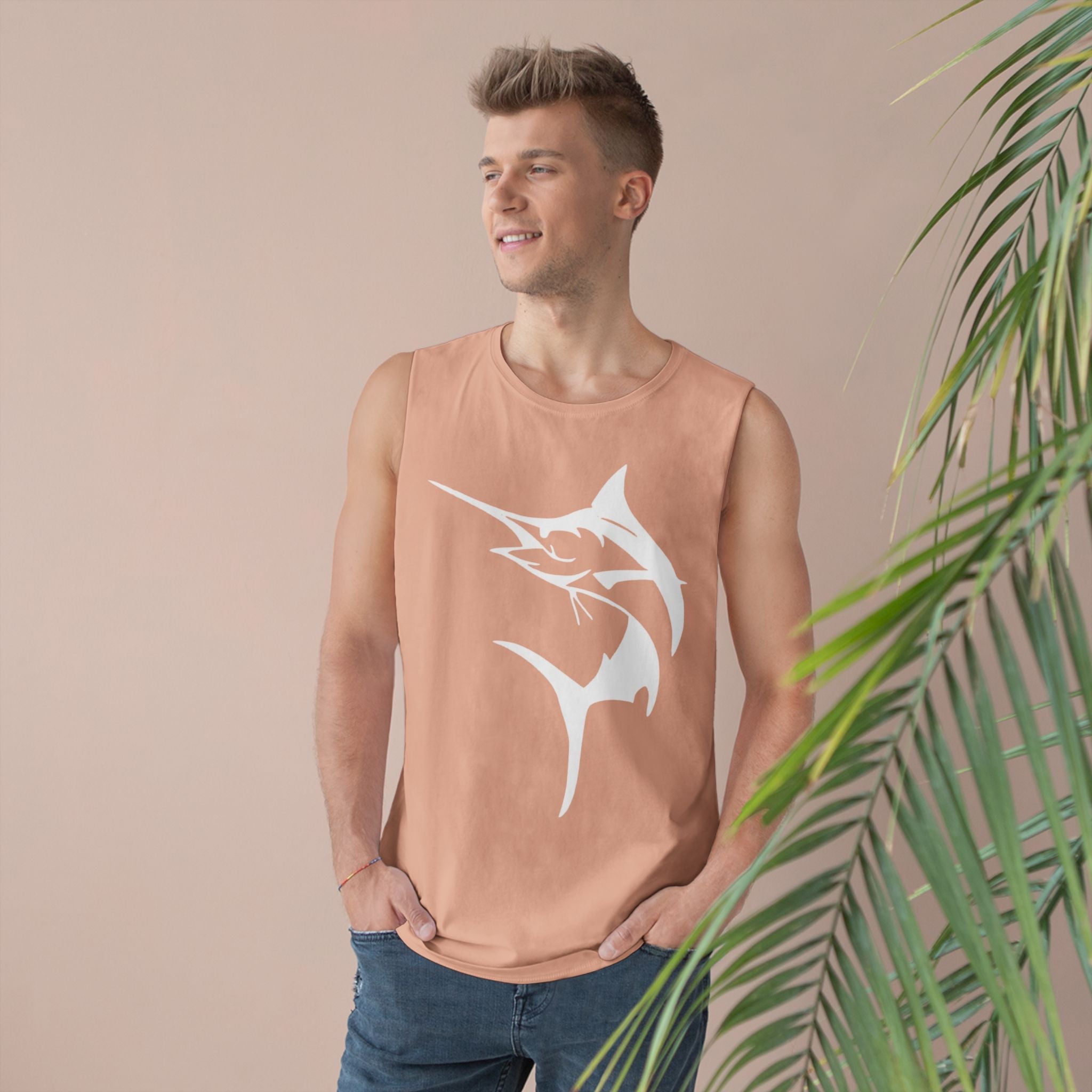 Marlin Unisex Barnard Tank - Vintage Fisherman Style Tee, Perfect for Summer Adventures, Beach Day, Gift for Anglers, Outdoor Fun - Get Tight Gear