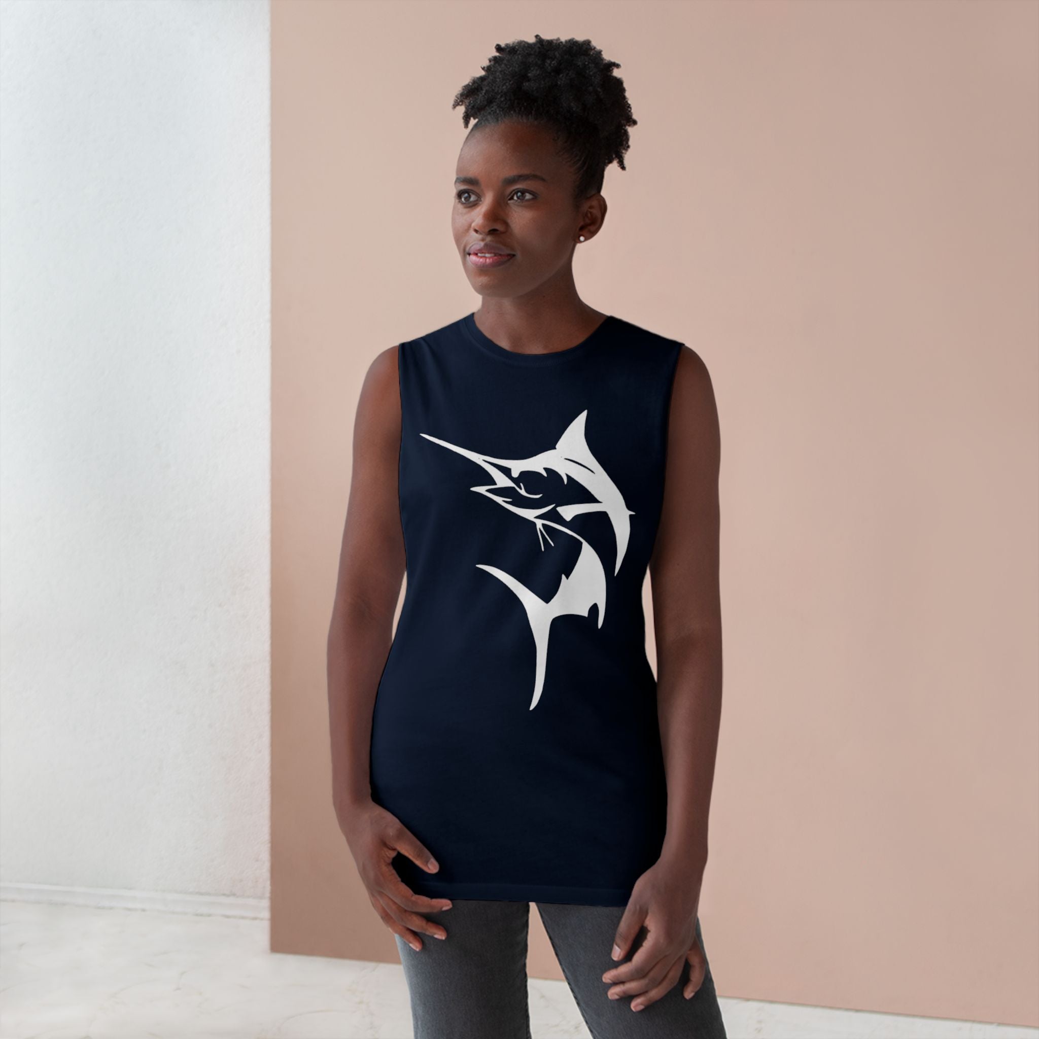 Marlin Unisex Barnard Tank - Vintage Fisherman Style Tee, Perfect for Summer Adventures, Beach Day, Gift for Anglers, Outdoor Fun - Get Tight Gear