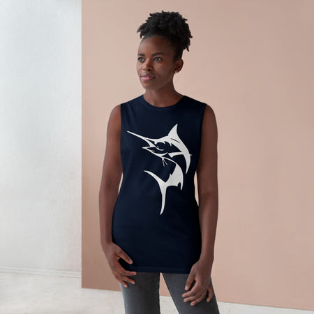 Marlin Unisex Barnard Tank - Vintage Fisherman Style Tee, Perfect for Summer Adventures, Beach Day, Gift for Anglers, Outdoor Fun - Get Tight Gear