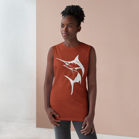 Marlin Unisex Barnard Tank - Vintage Fisherman Style Tee, Perfect for Summer Adventures, Beach Day, Gift for Anglers, Outdoor Fun - Get Tight Gear