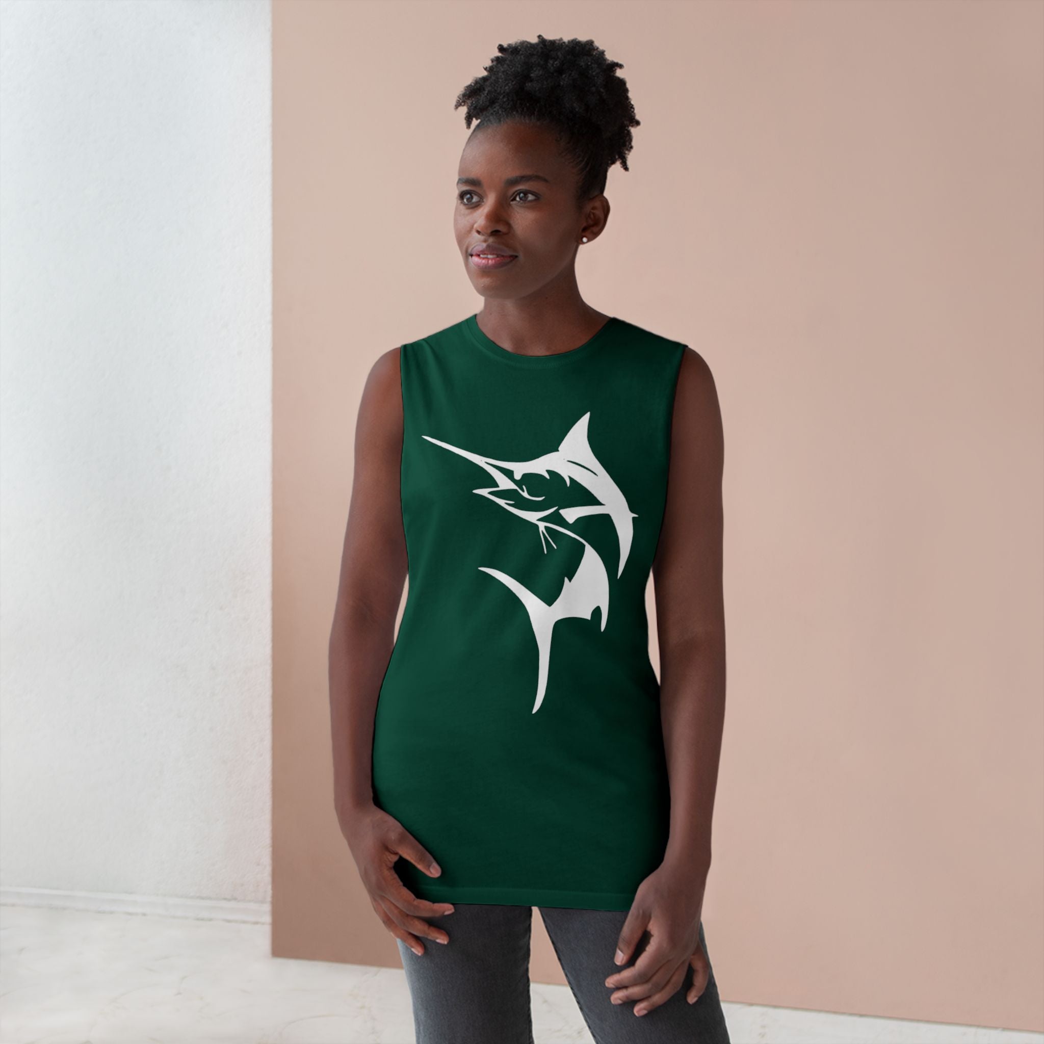 Marlin Unisex Barnard Tank - Vintage Fisherman Style Tee, Perfect for Summer Adventures, Beach Day, Gift for Anglers, Outdoor Fun - Get Tight Gear