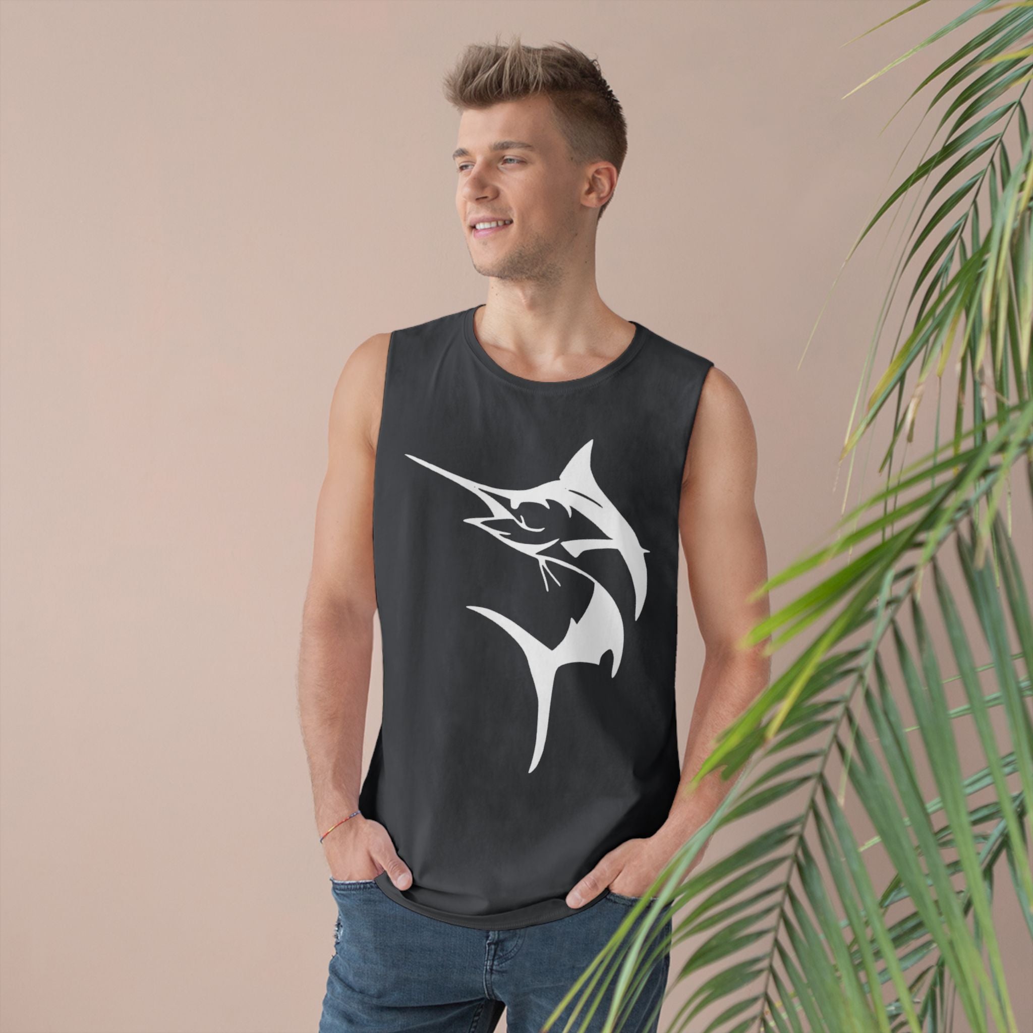 Marlin Unisex Barnard Tank - Vintage Fisherman Style Tee, Perfect for Summer Adventures, Beach Day, Gift for Anglers, Outdoor Fun - Get Tight Gear