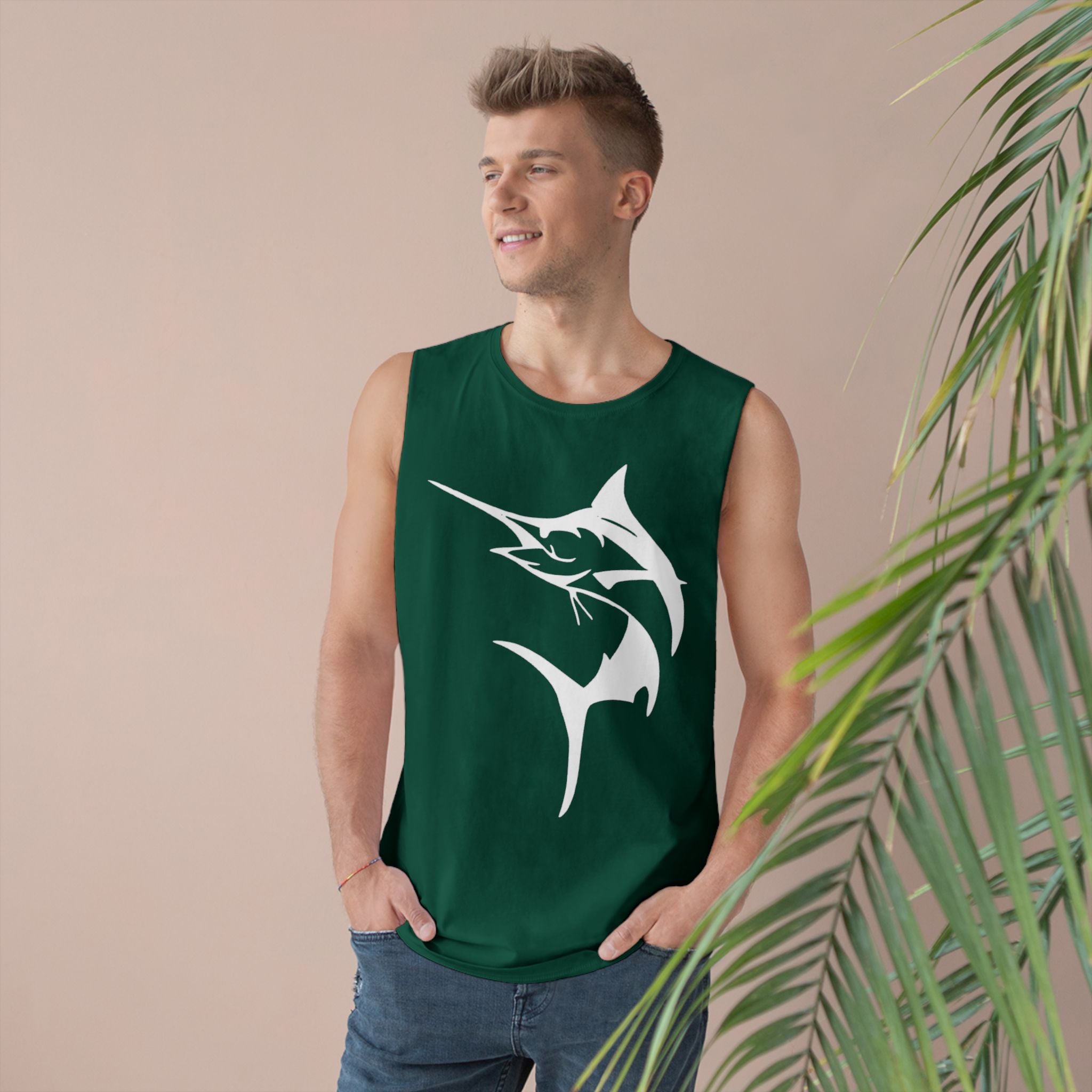 Marlin Unisex Barnard Tank - Vintage Fisherman Style Tee, Perfect for Summer Adventures, Beach Day, Gift for Anglers, Outdoor Fun - Get Tight Gear
