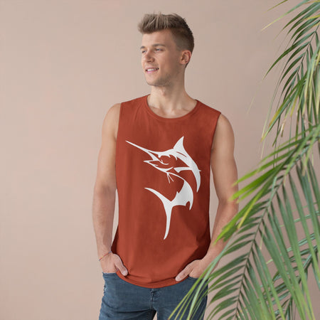 Marlin Unisex Barnard Tank - Vintage Fisherman Style Tee, Perfect for Summer Adventures, Beach Day, Gift for Anglers, Outdoor Fun - Get Tight Gear