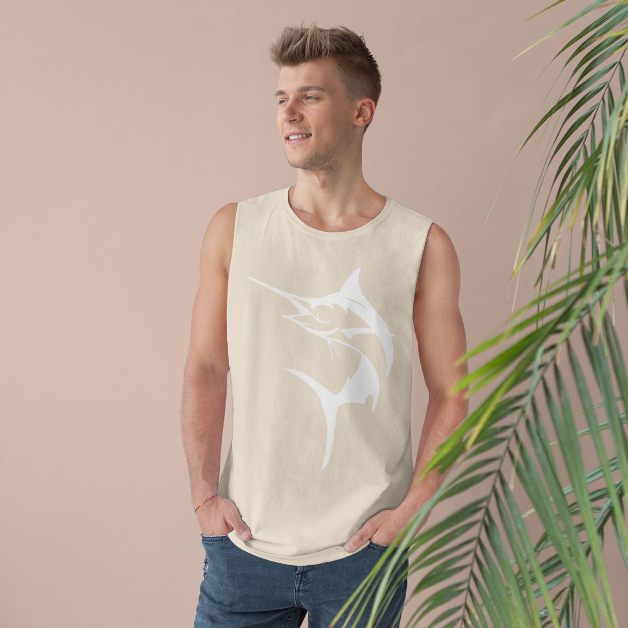 Marlin Unisex Barnard Tank - Vintage Fisherman Style Tee, Perfect for Summer Adventures, Beach Day, Gift for Anglers, Outdoor Fun - Get Tight Gear