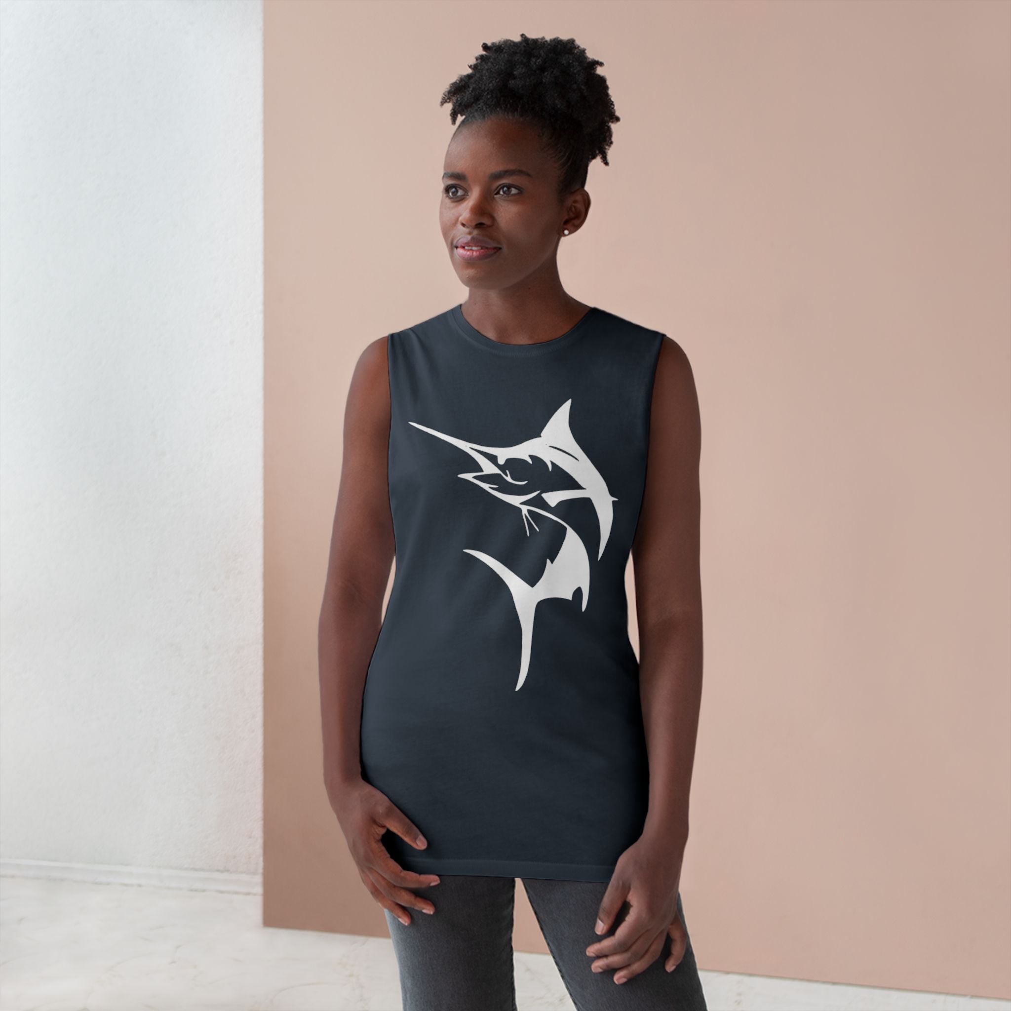 Marlin Unisex Barnard Tank - Vintage Fisherman Style Tee, Perfect for Summer Adventures, Beach Day, Gift for Anglers, Outdoor Fun - Get Tight Gear