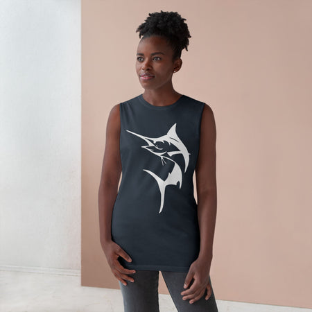 Marlin Unisex Barnard Tank - Vintage Fisherman Style Tee, Perfect for Summer Adventures, Beach Day, Gift for Anglers, Outdoor Fun - Get Tight Gear