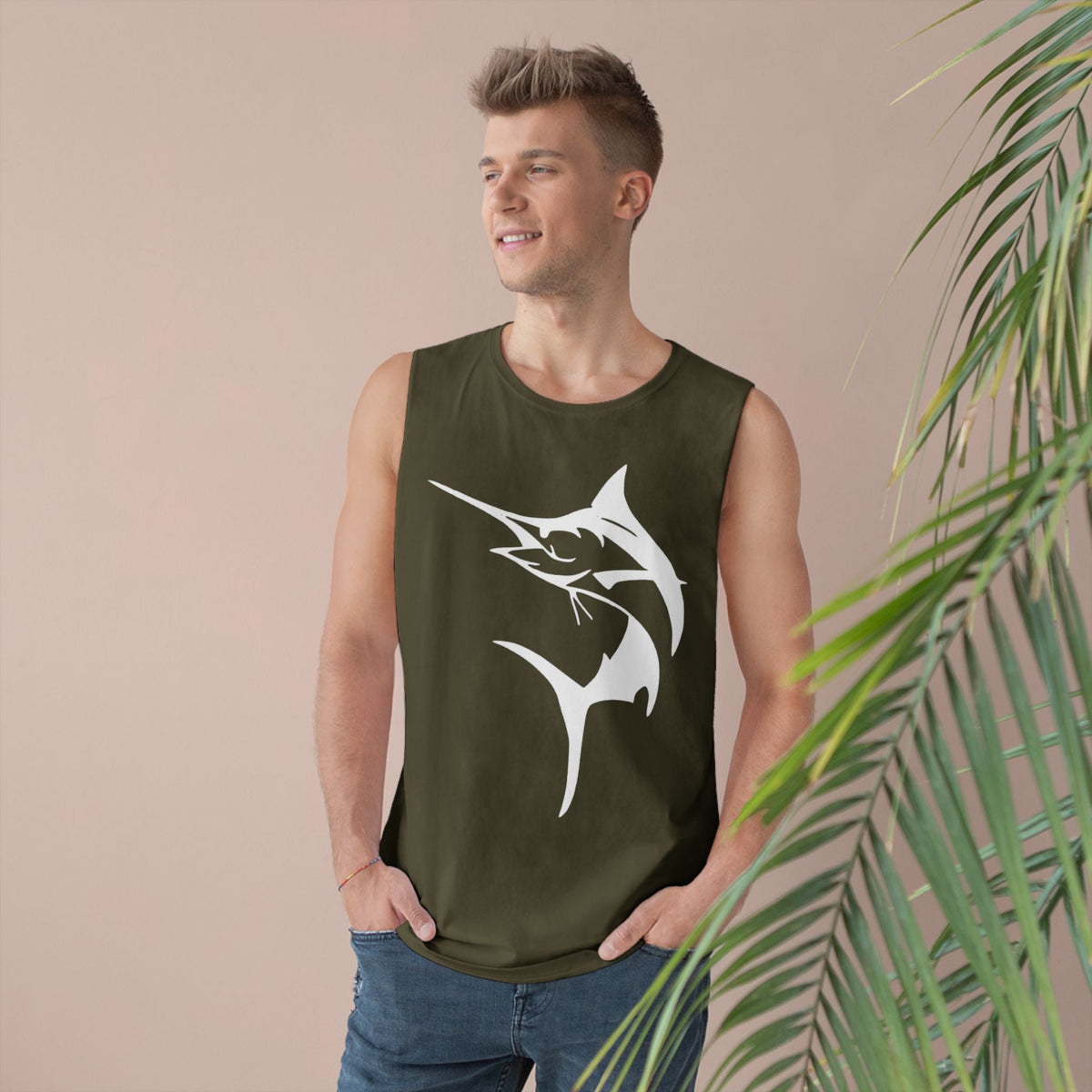 Marlin Unisex Barnard Tank - Vintage Fisherman Style Tee, Perfect for Summer Adventures, Beach Day, Gift for Anglers, Outdoor Fun - Get Tight Gear