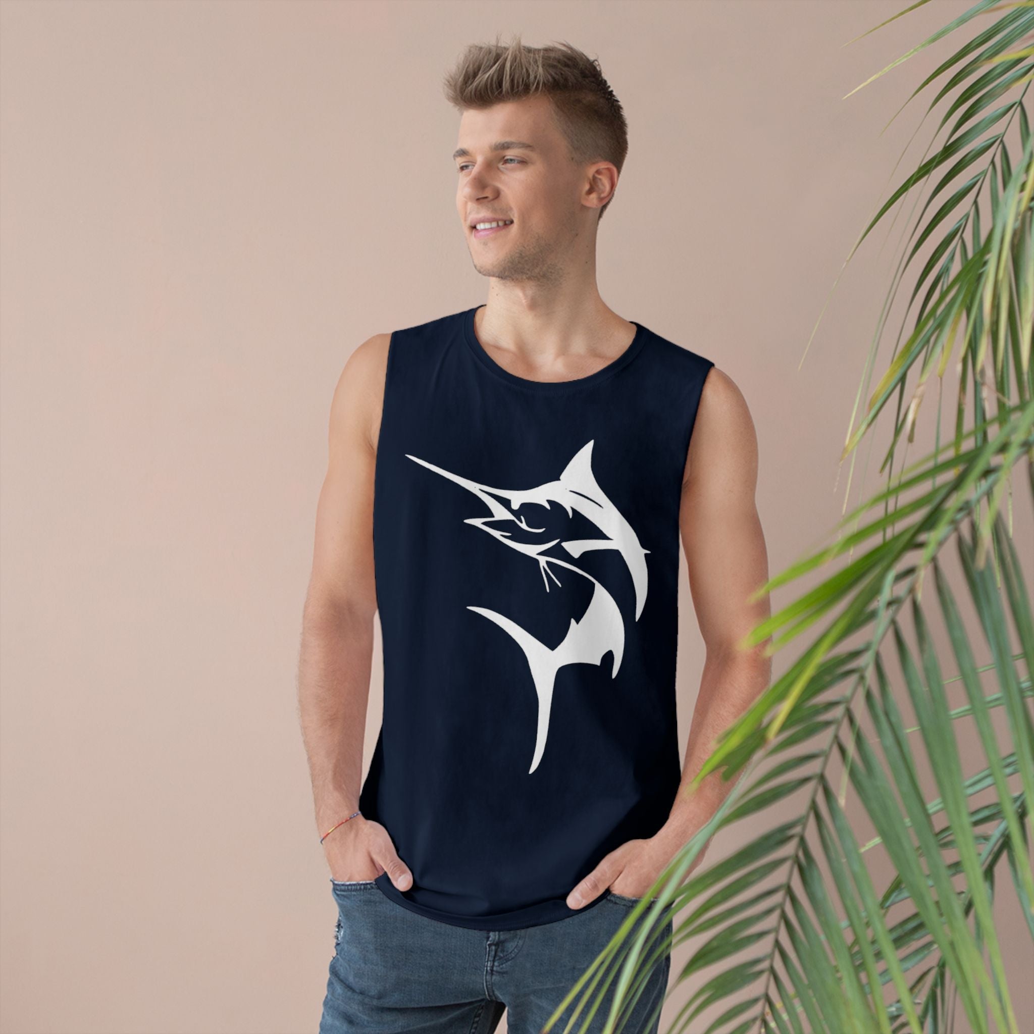 Marlin Unisex Barnard Tank - Vintage Fisherman Style Tee, Perfect for Summer Adventures, Beach Day, Gift for Anglers, Outdoor Fun - Get Tight Gear