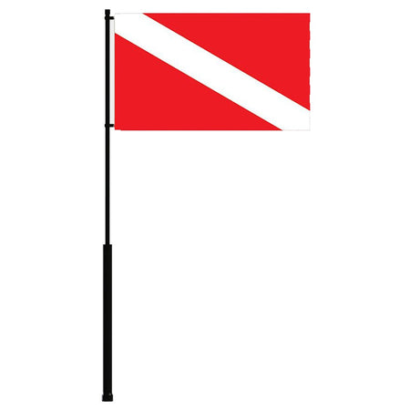 Mate Series Flag Pole - 72" w/Dive Flag - Get Tight Gear