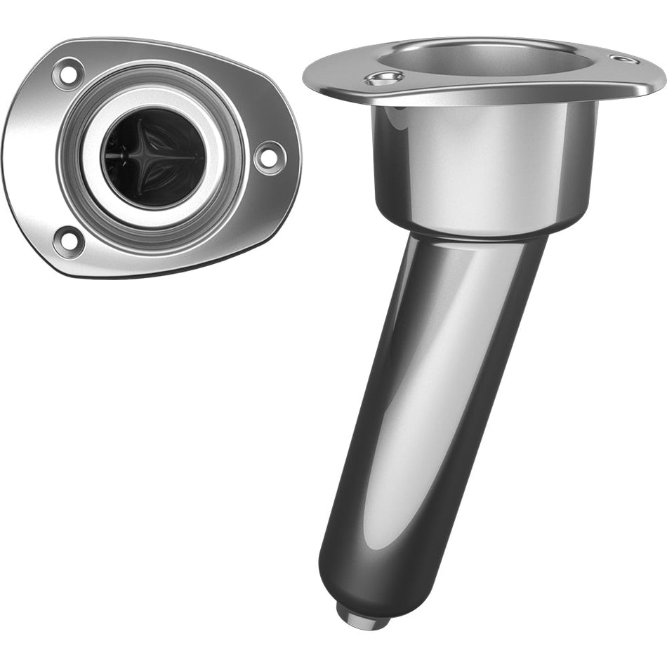 Mate Series Stainless Steel 15 Rod & Cup Holder - Drain - Oval Top - Get Tight Gear