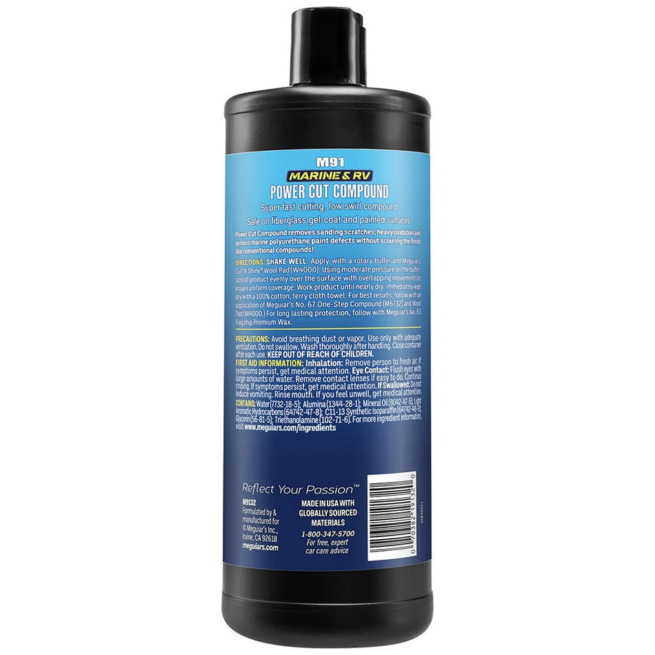 Meguiar's 91 Marine/RV Pro Grade Power Cut Compound - 32oz - Get Tight Gear