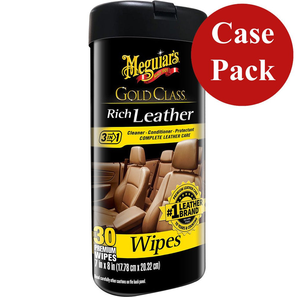 Meguiar's Gold Class Rich Leather Cleaner & Conditioner Wipes *Case of 6* - Get Tight Gear
