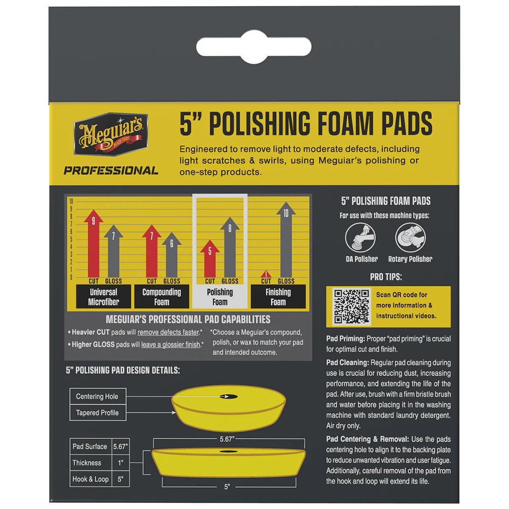 Meguiar's Professional 5" Polishing Foam Pads *2 - Pack - Get Tight Gear