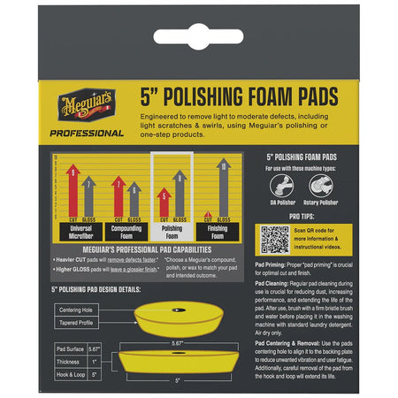 Meguiar's Professional 5" Polishing Foam Pads *2 - Pack - Get Tight Gear