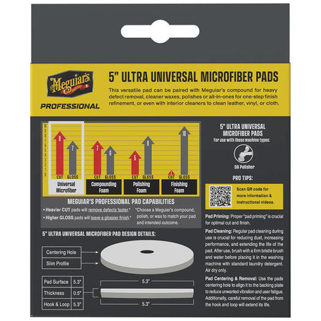 Meguiar's Professional 5" Ultra Universal Microfiber Pads *2 - Pack - Get Tight Gear