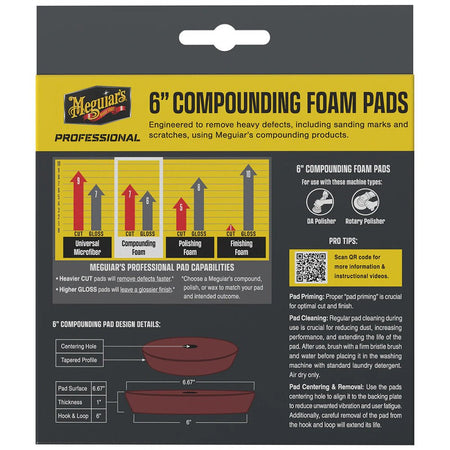 Meguiar's Professional 6" Compounding Foam Pads *2 - Pack - Get Tight Gear