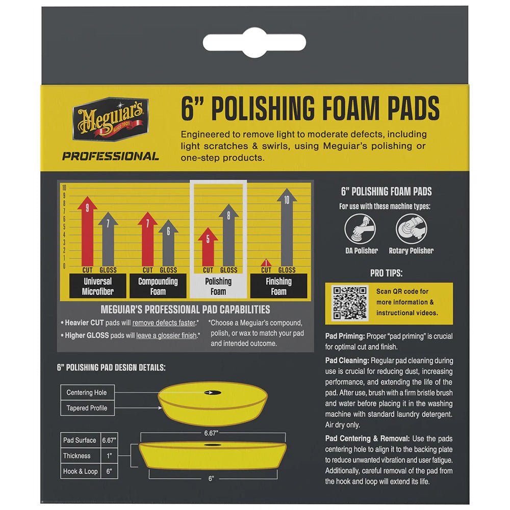 Meguiar's Professional 6" Polishing Foam Pads *2 - Pack - Get Tight Gear