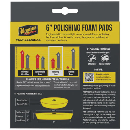Meguiar's Professional 6" Polishing Foam Pads *2 - Pack - Get Tight Gear