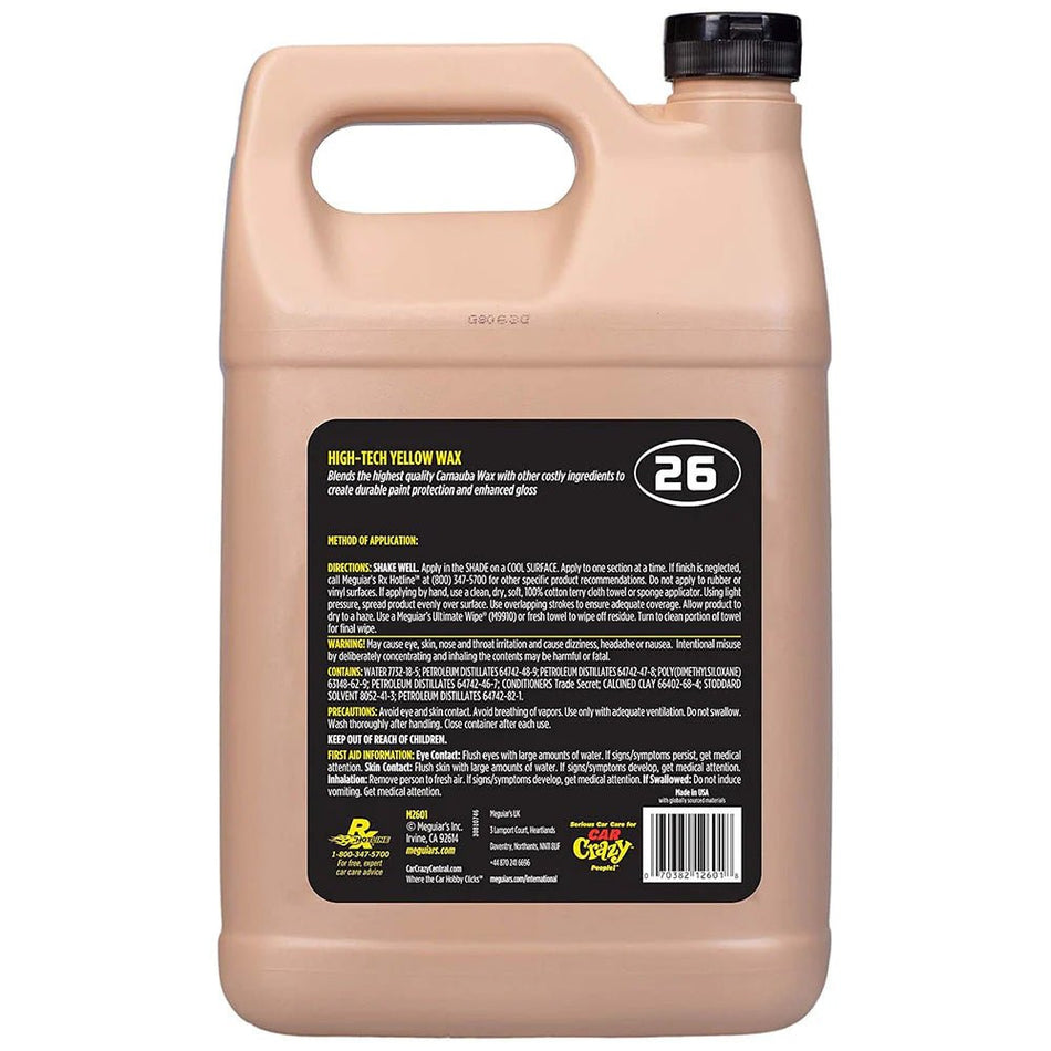 Meguiar's Professional Hi - Tech Yellow Liquid Wax - 1 Gallon - Get Tight Gear