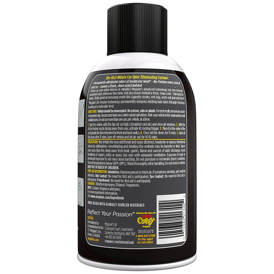 Meguiar's Whole Car Air Refresher Odor Eliminator - Black Chrome Scent - Get Tight Gear