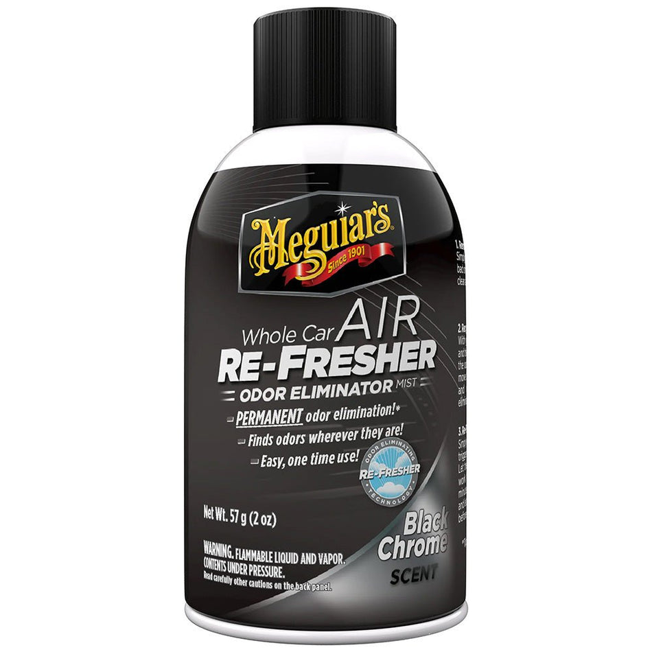Meguiar's Whole Car Air Refresher Odor Eliminator - Black Chrome Scent - Get Tight Gear